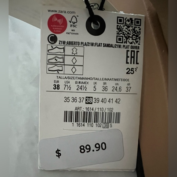 Zara BEIGE FLATFORM LEATHER SANDALS - Picture 9 of 11